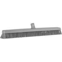 Heavy-Duty Push Broom, Fine/Stiff Bristles, 24", Grey JQ220 | Fastek