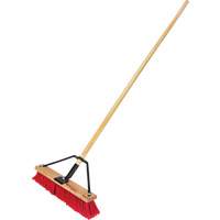 Push Broom with Braced Handle, 18", Medium, PVC Bristles Fastek