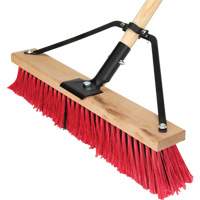 Push Broom with Braced Handle, 18", Medium, PVC Bristles Fastek