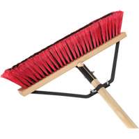 Push Broom with Braced Handle, 18", Medium, PVC Bristles Fastek