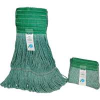Wide-Band Mop Head, Antimicrobial/Floor Finishing/Specialty, Cotton/Rayon/Synthetic, Loop Style Fastek