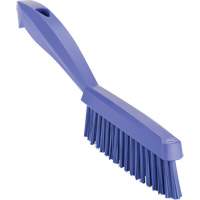 Narrow Hand Brush with Short Handle, Extra Stiff Bristles, 11-4/5" Long, Purple Fastek