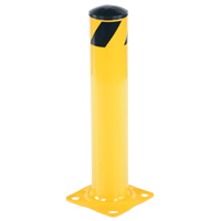 Safety Bollard, Steel, 24" H x 4.5" W, Yellow Fastek