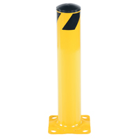 Safety Bollard, Steel, 24" H x 4.5" W, Yellow Fastek