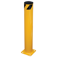 Safety Bollard, Steel, 36" H x 5.5" W, Yellow Fastek