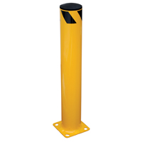Safety Bollard, Steel, 36" H x 5.5" W, Yellow Fastek