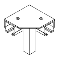 Floor Mount Curtain Partition 90° Corner Connector Fastek