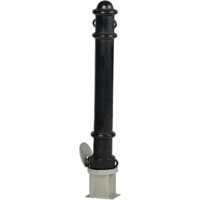 Removable Ornamental Bollards, Steel, 40" H x 4-1/2" W, Black Fastek