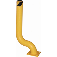 Offset Bollard, Steel, 36-1/8" H x 8" W, Yellow Fastek