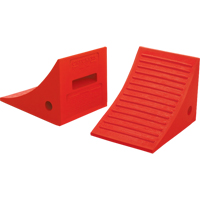 General Purpose Wheel Chocks, Polyurethane, Orange, 8" W x 11-1/4" D x 8-1/4" H Fastek