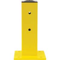 Single Guard Rail Post, Steel, 5" L x 17" H, Safety Yellow Fastek