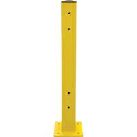 Double Guard Rail Post, Steel, 5" L x 44" H, Safety Yellow Fastek
