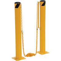 Dock Chain Barrier Bollard System, Steel, 42" H x 6-5/8" W, Yellow Fastek