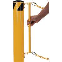 Dock Chain Barrier Bollard System, Steel, 42" H x 6-5/8" W, Yellow Fastek