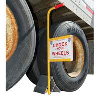Wheel Chock with Handle & Sign, 7" W x 11-7/8" D x 7-11/16" H KI285 | Fastek