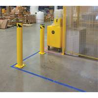 Safety Bollard, Steel, 36" H x 5-1/2" W, Yellow Fastek