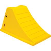 Wheel Chocks with Aluminum Tread, Polyurethane, Safety Yellow, 11-1/4" W x 21" D x 12-1/4" H Fastek
