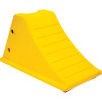Wheel Chocks with Rubber Tread, Polyurethane, Yellow, 11-1/4" W x 21" D x 12-1/4" H Fastek