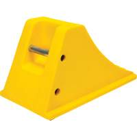 Wheel Chocks with Rubber Tread, Polyurethane, Yellow, 11-1/4" W x 21" D x 12-1/4" H Fastek