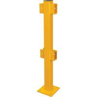 In-Line Post for Light-Duty Guard Rails, Steel, 42" H, Safety Yellow Fastek