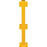 In-Line Post for Light-Duty Guard Rails, Steel, 42" H, Safety Yellow Fastek