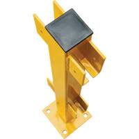 In-Line Post for Light-Duty Guard Rails, Steel, 42" H, Safety Yellow Fastek