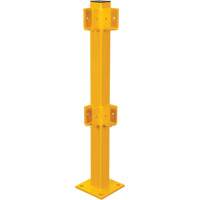 Corner Post for Light-Duty Guard Rails, Steel, 42" H, Safety Yellow Fastek