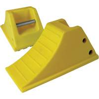 40 Ton Large Equipment Wheel Chock with Grip Pads, Urethane, Yellow Fastek