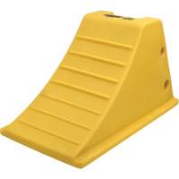75 Ton Large Equipment Wheel Chock with Grip Pads, Urethane, Yellow Fastek