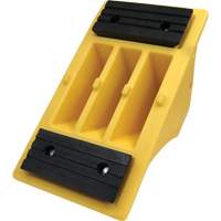 75 Ton Large Equipment Wheel Chock with Grip Pads, Urethane, Yellow Fastek