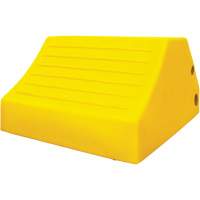 165 Ton Large Equipment Wheel Chock with Handle & Hole, Urethane, Yellow Fastek