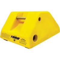 255 Ton Large Equipment Wheel Chock with Handle & Hole, Urethane, Yellow Fastek