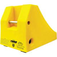 400 Ton Large Equipment Wheel Chock with Handle & Hole, Urethane, Yellow Fastek
