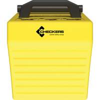 Cale de roue ultra-robuste pour l'exploitation mini&egrave;re Checkers Safety, PEHD, Jaune, 14-1/2" la x 17-1/2" p x 16" h Fastek