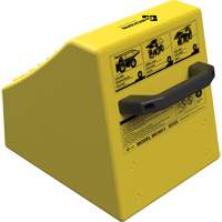 Cale de roue ultra-robuste pour l'exploitation mini&egrave;re Checkers Safety sans support, PEHD, Jaune, 14-1/2" la x 17-1/2" p x 16" h Fastek