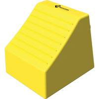 Cale de roue ultra-robuste pour l'exploitation mini&egrave;re Checkers Safety sans support, PEHD, Jaune, 14-1/2" la x 17-1/2" p x 16" h Fastek