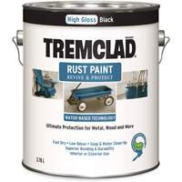 Peinture antirouille &agrave; base d'eau Tremclad, 3,78 L, Gallon, Noir Fastek