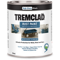 Tremclad&reg; Water-Based Rust Paint, 946 ml, Can, Black Fastek