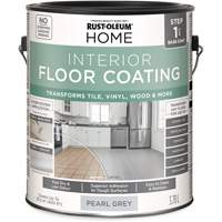 Home Interior Floor Coating System Base Coat, 3.78 L, Water-Based, Very Flat, Grey Fastek