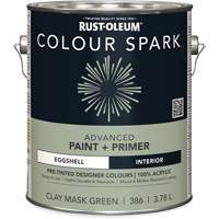 Colour Spark Interior Pre-Tinted Paint + Primer Wall Paint, Clay Mask Green, Eggshell, 3.78 L, Gallon Fastek