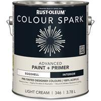 Colour Spark Interior Pre-Tinted Paint + Primer Wall Paint, White Cotton, Semi-Gloss, 3.78 L, Gallon Fastek