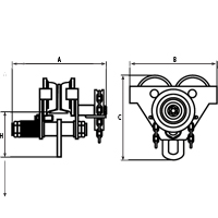 Adjustable Trolleys, 1000 lbs. (0.5 tons) Capacity, 2-11/16" - 5-1/4" Fastek