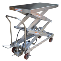Pneumatic Hydraulic Scissor Lift Table, Stainless Steel, 47-1/4" L x 24" W, 1500 lbs. Cap. Fastek