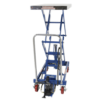 Pneumatic Hydraulic Scissor Lift Table, Steel, 35-1/2" L x 20" W, 800 lbs. Cap. Fastek
