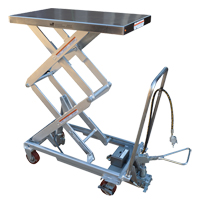 Pneumatic Hydraulic Scissor Lift Table, Stainless Steel, 32-1/2" L x 19-3/4" W, 1000 lbs. Cap. Fastek