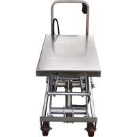 Pneumatic Hydraulic Scissor Lift Table, Stainless Steel, 35-1/2" L x 20" W, 800 lbs. Cap. Fastek