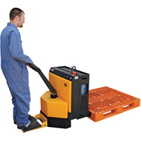 Fully Powered Electric Pallet Truck With  Stand-On Platform, 4500 lbs. Cap., 48" L x 30.25" W Fastek