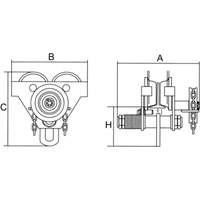 Chariot r&eacute;glable avec plaques de s&eacute;curit&eacute;, 1000 lb (0,5 tonne) Capacit&eacute;, 2-5/16" - 4-14/16" Fastek