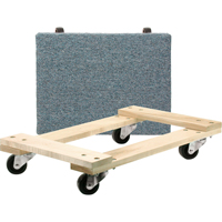 Wood Dollies - Medium-Duty, Polyolefin Wheels, 900 lbs. Capacity, 18" W x 24" D x 7" H Fastek