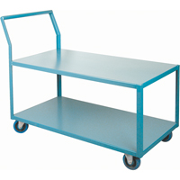 Heavy-Duty Low Profile Shop Carts, 2 Tiers, 24" W x 48" D x 40" H, 1200 lbs. Cap. Fastek